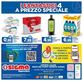 Volantino Sigma Superstore Pagina 20: Zucchi olio extravergine di oliva €4,99, Lavazza Caffè Qualità Rossa €7,99