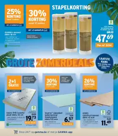 GAMMA folder Pagina 2: Idelco PIR isolatie-plaat €19,73, Osb3 constructieplaat €11,49