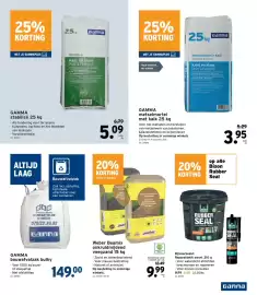 GAMMA folder Pagina 9: Gamma stabilise 25 kg €5,09, Gamma metselmortel met kalk €3,95
