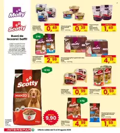 Volantino Interspar Pagina 20: Crocchettini gatto Molly €2,99, Zuppa Ricca in Carni e Cereali Scotty €4,99