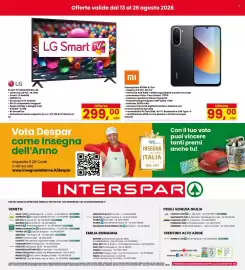 Volantino Interspar Pagina 32: LG Smart TV 55UA751C0LK 4K €299,00, Smartphone REDMI A7 Pro €99,00