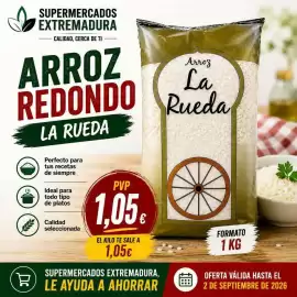 Folleto Supermercados Extremadura Página 3: Redondo - arroz €1,05