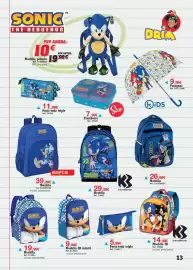 Catálogo DRIM Página 13: Karactermania Mochila 3D €14,99, Sonic Mochila €26,99