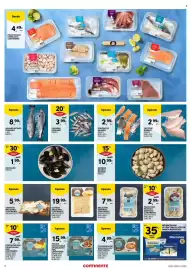 Folheto Continente Bom dia semana 33 Página 3: Salmão inteiro pequeno €8,99, Continente - postas medias de bacalhau msc €7,99