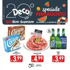 Volantino Deco Iperstore Pagina 1: Cornetto X6 vari tipi €3,99, Tuborg birra €3,49