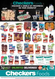 Checkers catalogue Page 1: Toscana Fusilli/Penne Rigate Pasta €30,00, Tait's Potato Chips €45,00