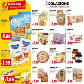 Volantino Mercati Alimentari Pagina 10: Mini croissant Bauli €0,79, Biscotti fibre extra Misura €2,29