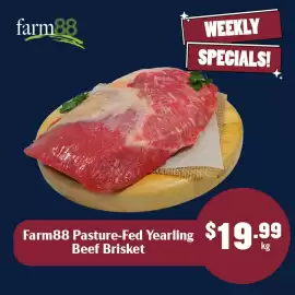 Tasman Butchers catalogue week 33 Page 2: Farm88 Pasture-Fed Yearling Beef Brisket €19,99