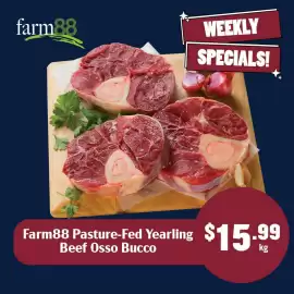 Tasman Butchers catalogue week 33 Page 4: Farm88 Pasture-Fed Yearling Beef Osso Bucco €15,99