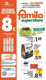Volantino Famila Superstore Pagina 1: Hendrick's Salmone Norvegese affumicato €8,90, Corona Extra €5,99
