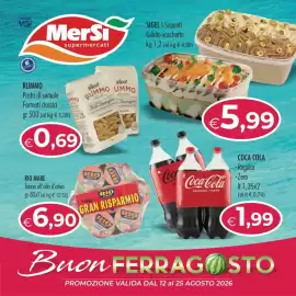 Volantino MerSi Supermercati Pagina 1: Tonno all'olio d'oliva Rio mare €6,90, Rummo Pasta di semola €0,69