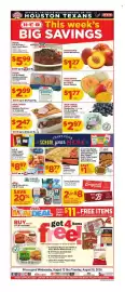 H-E-B weekly ad week 33 Page 1: Fresh Boneless Pork Loin or Tenderloin €2,47, H-E-B Soft Drinks €8,00