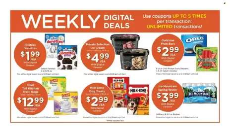 Mariano's weekly ad week 33 Page 5: Milk Bone Dog Treats €2,99, Private Selection Ice Cream €4,99