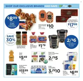 Mariano's weekly ad week 33 Page 9: Private Selection Cedar Plank Salmon €17,99, Kroger Hamburger or Hot Dog Buns €1,79