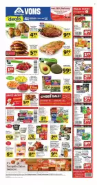 Vons weekly ad week 33 Page 1: Signature Select Rotisserie Chicken €8,99, Ribeye Steak Bone-in Value pack €9,99