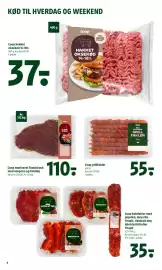 Coop 365 tilbudsavis uge 33 Side 8: Coop hakket oksekød 14-18% €37,00, Coop grillfakler €55,00