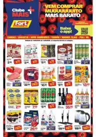 Tabloide Fort Atacadista Página 1: Sabor - feijão preto sabor de casa tipo 1 €5,29, Lar - sobrecoxa de frango €10,90