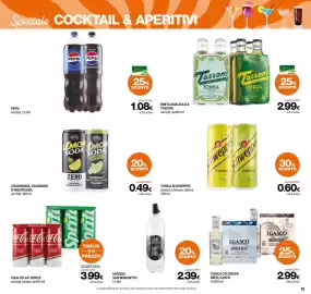 Volantino Superconti Pagina 15: Mysoda San Benedetto €2,39, Bibita analcolica Tassoni €2,99