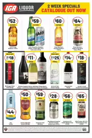 IGA Liquor catalogue Page 2: Bundaberg Campfire Rum 6% Premix €28,00, Jameson Irish Whiskey Dry & Lime €56,00