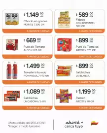Catálogo El Milagro Mayorista semana 33 Página 16: Arcor puré de tomates €899,00, Don bernabeu fideos €589,00