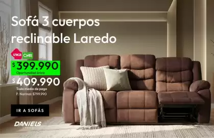Catálogo Falabella Página 13: M&h - sofa 3 cuerpos reclinable laredo €399.990,00