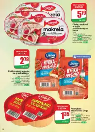 Dino gazetka tydzień 33 Strona 34: Rybka na raz w sosie po grecku Lisner €2,79, Paprykarz szczeciński Dega €1,35
