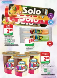 Dino gazetka tydzień 33 Strona 41: Lody sorbetowe tropikalne Solo €1,86, Lody na patyku Lulek pomarańczowe €1,99