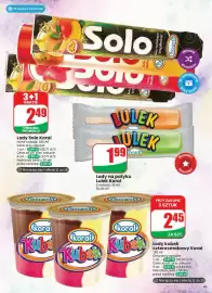 Dino gazetka tydzień 33 Strona 41: Lody sorbetowe tropikalne Solo €1,86, Lody na patyku Lulek pomarańczowe €1,99
