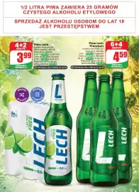 Dino gazetka tydzień 33 Strona 58: Piwo Lech Premium €4,59, Piwo bezalkoholowe Lech Lime Mint €3,99