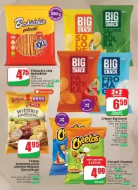 Dino gazetka tydzień 33 Strona 63: Chipsy solone Big Snack €6,59, Chrupki pizza Cheetos €4,99