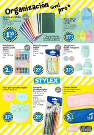 Catálogo TEDi Página 2: Stylex minisubrayador €2,55, Stylex sacapuntas doble con goma con depósito €2,55