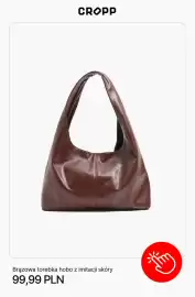 Cropp gazetka tydzień 33 Strona 2: Torebka hobo Cropp brązowa z imitacji skóry €99,99