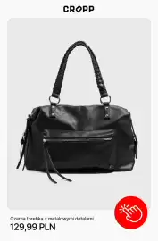 Cropp gazetka tydzień 33 Strona 4: Torebka damska Cropp czarna z metalowymi detalami €129,99