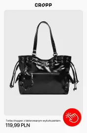Cropp gazetka tydzień 33 Strona 8: Torba shopper z lakierowanym wykończeniem Cropp €119,99