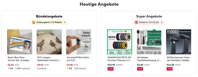 AliExpress Flugblatt Seite 1