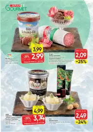 SPAR Gourmet Flugblatt Seite 8: Spar Premium Edition Johanna Maier Bourbon-Vanilleeis €4,99, Sorger Ungarische Salami €2,09
