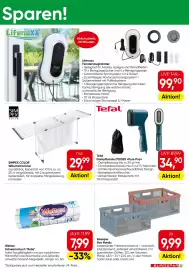 Eurospar Flugblatt Seite 19: Tefal Dampfbürste Pure Pop DT2020 €34,90, Simpex Color Wäschetrockner €29,99
