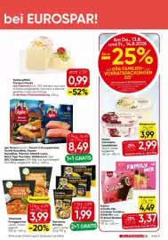 Eurospar Flugblatt Seite 5: Salzburg Milch Premium Gouda €0,99, Namdong Noodles €1,99