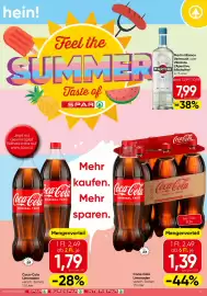 Spar Flugblatt Seite 13: Coca-Cola Limonaden €1,39, Coca-Cola Limonaden €1,79