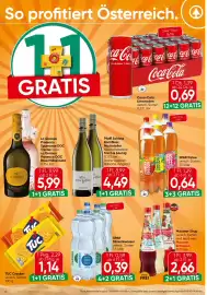 Spar Flugblatt Seite 6: SPAR Mineralwasser €0,39, Coca-Cola Limonaden €0,69