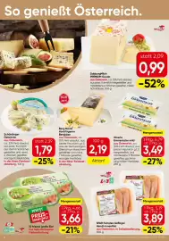 Spar Flugblatt Seite 8: Berg Bauer Hochfügener Bergkäse €2,19, Hubers Hendl-Innenfilet €3,89