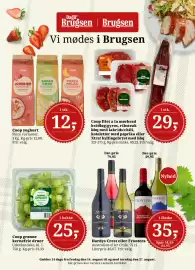 Dagli'Brugsen tilbudsavis Side 1: Coop grønne kernefrie druer €25,00, Hardys Crest eller Frontera vin €35,00