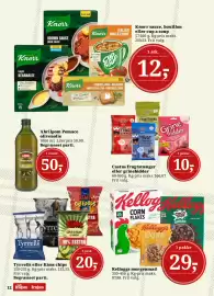 Dagli'Brugsen tilbudsavis Side 12: Kelloggs morgenmad €29,00, Tyrrells eller Kims chips €20,00