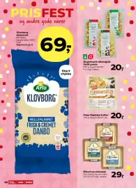 SuperBrugsen tilbudsavis uge 33 Side 32: Änglamark økologisk fyldt pasta €20,00, Riberhus skiveost €29,00
