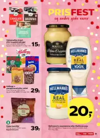 Kvickly tilbudsavis uge 33 Side 35: Kellogg's morgenmad eller müsli €29,00, Hellmann's mayonnaise eller Maille sennep €20,00