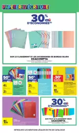 Catalogue Carrefour page 11: EXACOMPTA Classeur rigide €1,25, CARREFOUR Cahier €1,99