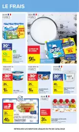 Catalogue Carrefour page 23: Lactel Lait U.H.T. "Format XL" €9,99, ELLE & VIRE Crème Entière de Normandie €3,39