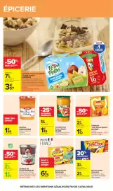 Catalogue Carrefour page 32: MATERNE Compotes €1,12, Delichoc Biscuits pocket €2,30