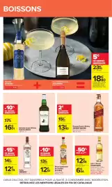 Catalogue Carrefour page 38: JOHNNIE WALKER Blended Scotch Whisky €13,90, Black & White Blended Scotch Whisky €16,01