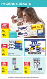 Catalogue Carrefour page 44: Signal Dentifrices €3,54, Signal Brosse à dents intégral 8 €4,83